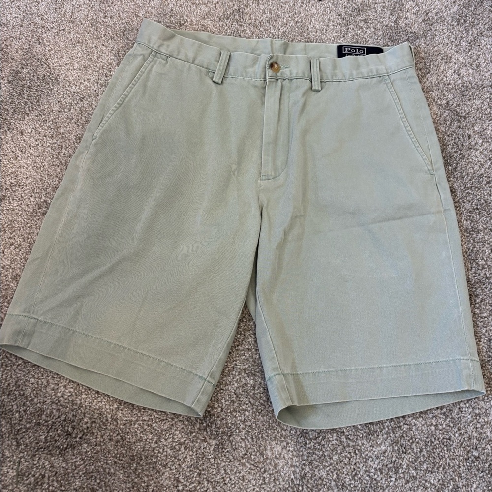 Polo by Ralph Lauren Gray-Green Flat Front Shorts